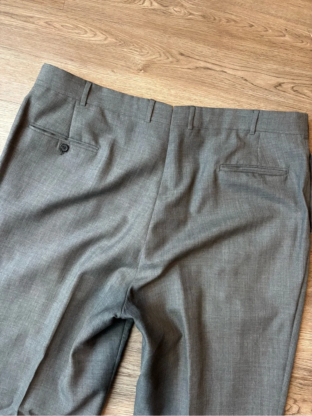 Brooks Brothers Gray Dress Trousers Pants with Brace Buttons for Suspenders